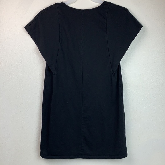 ZARA mini dress W/B Collection: structured cape sleeve chic black shift EUC - Picture 5 of 10